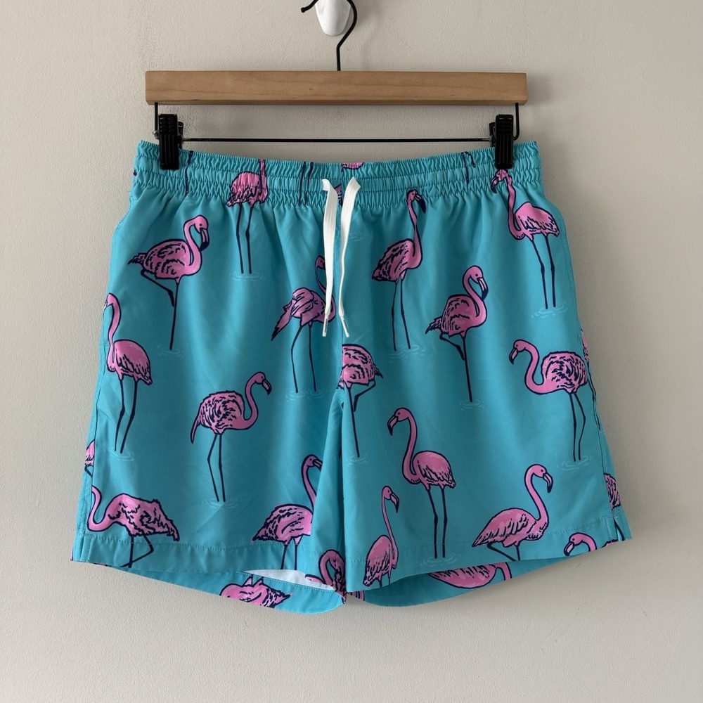 Chubbies Swim Trunks Mens Large 5.5 Inseam Flamingos Mesh Lined Beach Pool Party